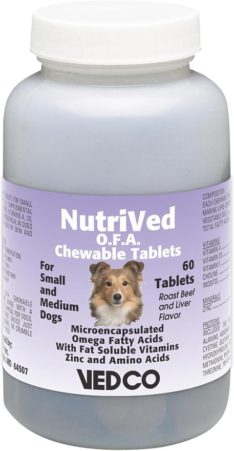 Vedco 60 Count Nutrived O.F.A. Chewable Tablets for Small and Medium Dogs