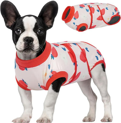 Kuoser Recovery Suit for Dogs After Surgery,Printed Dog Surgery Suit Female Male Spay Neuter,Anti-Licking Dog Onesie for Abdominal Wounds Skin Disease,Pet Surgical Recovery Bodysuit Cone Alternative,S