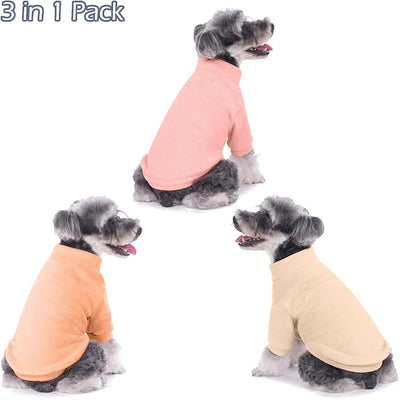 GYALAPERI Dog Sweater, 3 Pack Dog Sweaters for Small Dogs Girl Boy, Ultra Soft Warm Puppy Clothes Dog Coat for Winter (Peach+Lt Camel+Pink, X-Small)