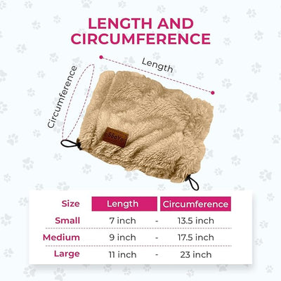 Dog Ear Muffs Noise Protection - Soft Calming Hood for Anxiety Relief, Fireworks, Thunder, Grooming & Vet Visits - Elastic Band & Comfortable Neck Warmer for Travel (No Ear, Brown, Large)