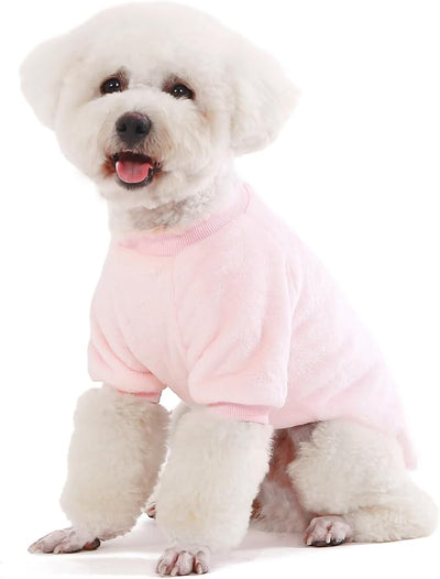 FabriCastle Dog Sweaters, 3-Pack Dog Clothes for Small Dogs Girl & Cats, Soft and Warm Pet Coats XXS - XXL, Winter Pet Jackets, Doggy Apparel Costumes, Puppy Outfits (Ballet pink,Skyblue,Peach, Small)