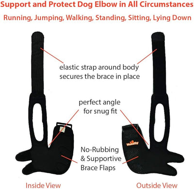 NeoAlly Dog Elbow Brace Protector Pads for Canine Elbow and Shoulder Support Elbow Hygroma, Dysplasia, Osteoarthritis, Elbow Calluses, Pressure Sores and Shoulder Dislocation (Right Leg, Medium)