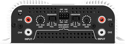 Taramps TS 1200x4 Amplifier Car Audio 1200W RMS 2 Ohms 4 Channels 2 Bridged Channels, Full Range Crossover Fixed RCA/Wire Input - Multichannel Class D