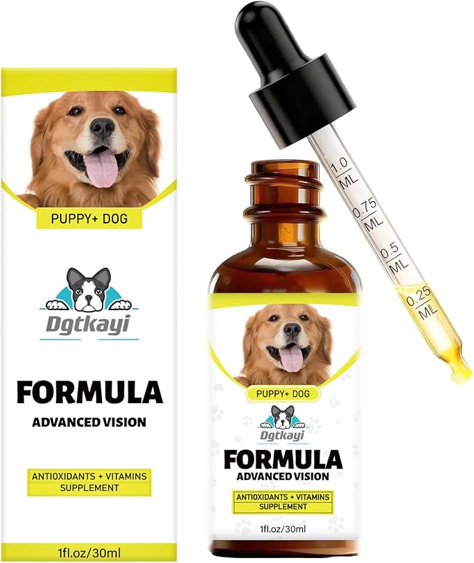 Advanced Vision Formula for Dogs – Liquid Eye and Vision Support Supplement – Supports Clear Vision & Reduces Cloudy Eyes & Cataracts in Dogs – with Lutein & Zeaxanthin – 1oz (30ml) Oral Drops