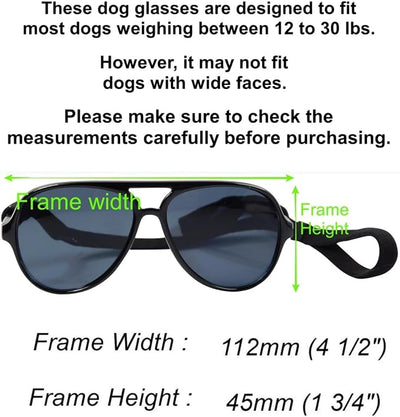 C08 Dog Pet Costume Set Retro Sunglasses + Bow Tie Adjustable for Small-Medium Dogs 12-30 lbs Party Prop Cosplay Photoshoot (Aviator Black + Black Bow Tie)