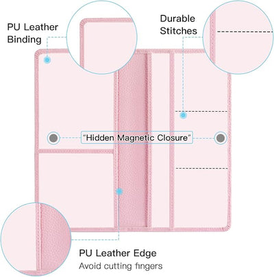Valardoh Premium Car Registration and Insurance Card Holder, Car Document Holder for Cards, Driver License & other Essential Documents (Pink)