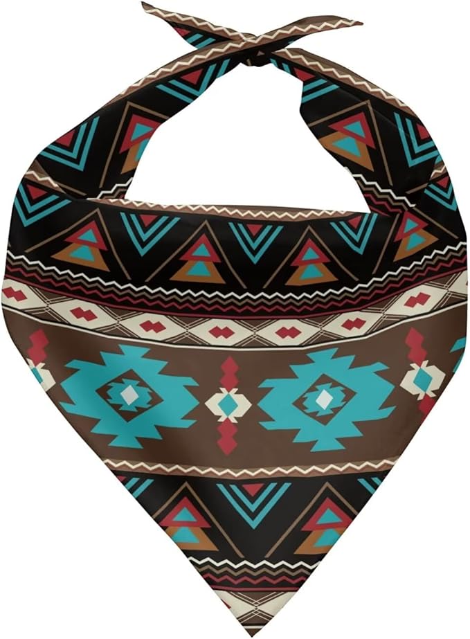 KEIAHUAN African Tribal Aztec Dog Bandanas Holiday Triangle Dog Kerchief Bandana Adjustable Pet Bibs Adjustable Reversible Pet Costume Accessories for Small Medium Large Dogs