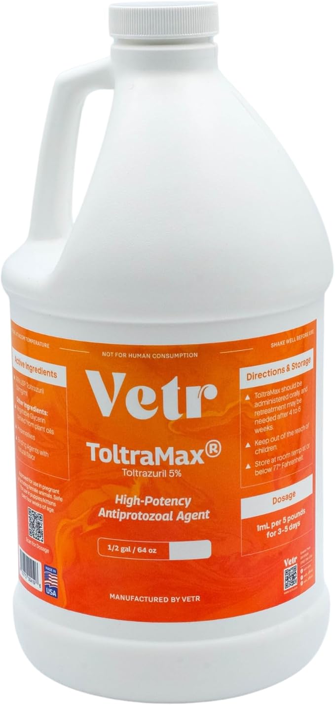 Toltrazuril 5.0% for Horses, Dogs, Cats, 1/2 Gallon, for Non-Food Chain Animals, Peanut Butter