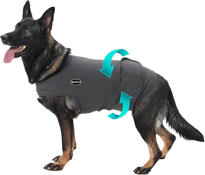 Meifsou Dog Anxiety Vest, Skin-Friendly Thunder Jacket for Dogs, Dog Calming Shirt for Thunder, Fireworks, Vet Visits and Separation - Keep Pet Calm Without Medicine & Training, Anti Anxiety for Dogs