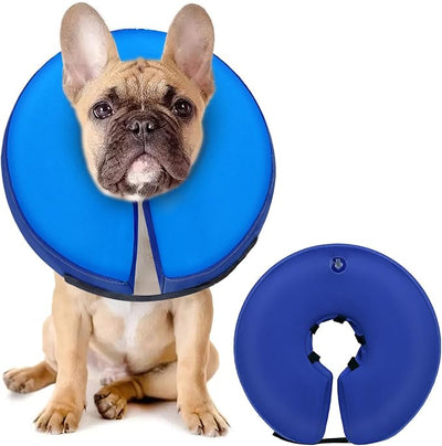 MIDOG Soft Inflatable Dog Cone,Donut E-Collar Alternative for After Surgery, Prevents Licking, Allowing Normal Eating & Vision,Comfortable Recovery Collar for Small Medium Large Dogs&Cats, DarkBlue-M