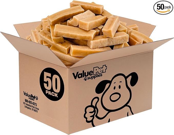 ValueBull Himalayan Yak Cheese Dog Chews, Small, 50 ct Bulk Pack - Long Lasting for Aggressive Chewers, All Natural, Healthy & Safe, Low Odor Nepal Yak Milk Chews