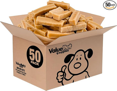ValueBull Himalayan Yak Cheese Dog Chews, Small, 50 ct Bulk Pack - Long Lasting for Aggressive Chewers, All Natural, Healthy & Safe, Low Odor Nepal Yak Milk Chews