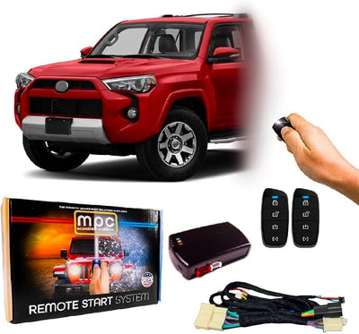 MPC Remote Start Kit Compatible with Toyota 4Runner 2010-2019 || 4-Button Long Range Remotes || Plug and Play || Push to Start Only || USA Tech Support