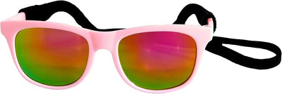 G006 Dog Pet Retro 80s Costume Sunglasses for Small Breed (M, 20-40 lbs, Pink-Pink Mirror)