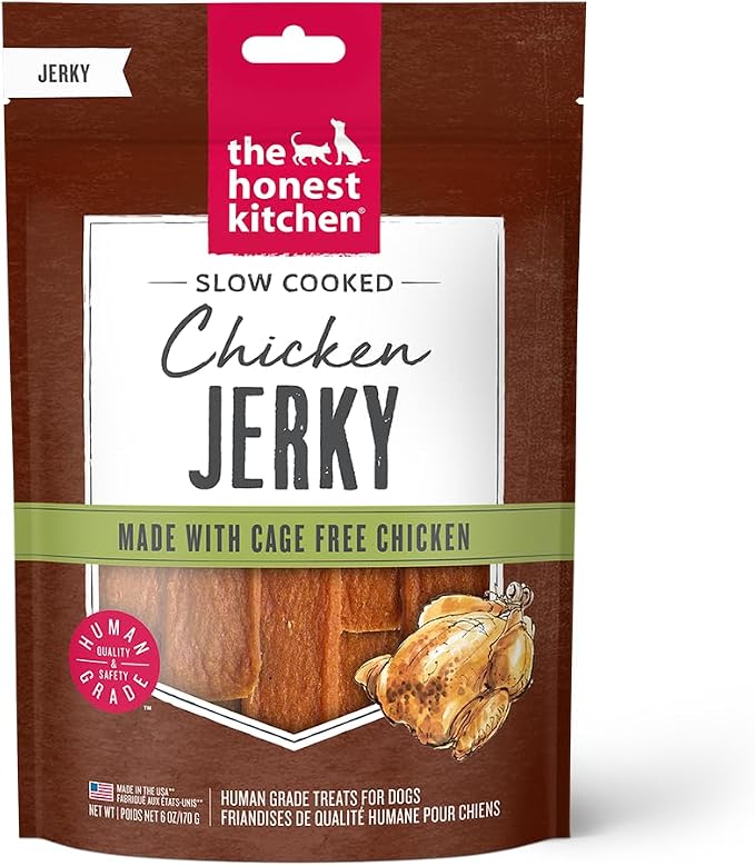 The Honest Kitchen Human Grade Dog Treats: Slow Cooked Jerky Chicken Recipe 6 oz Pouch