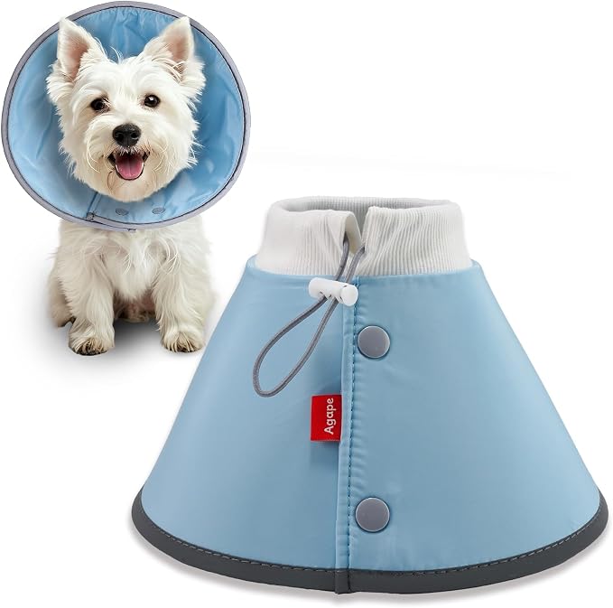 Agape Soft Dog Cone for Small Dogs & Cats, Recovery Collar to Stop Licking | Comfy E-Collar Alternative for Puppies, Adjustable Cloth Cone After Surgery, Protective Neck Cone for Kittens, Washable