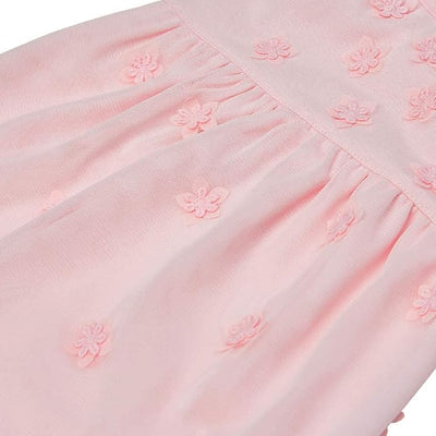 Blueberry Pet My Little Princess Dog Tulle Dress in Baby Pink with Dainty Flower, Back Length 14", Pack of 1 Clothes for Dogs