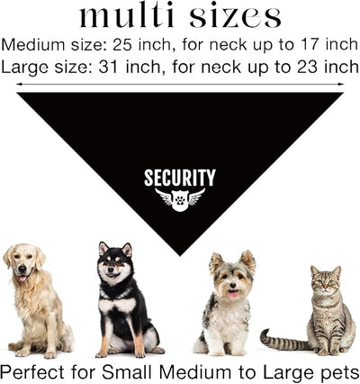 Black Security Dog Bandana - Triangle Scarf for Large Dogs (L), Gift for Dog Lovers
