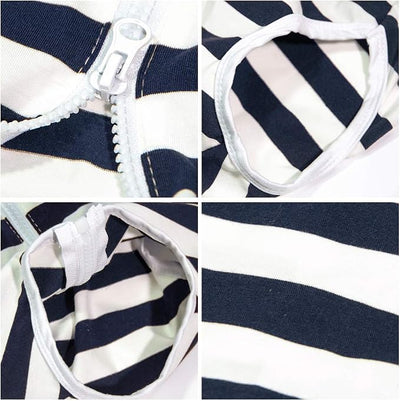 Dog’s Recovery Suit Post Surgery Shirt for Female Male Dog, E-Collar Alternative Wound Protective Clothes (navy-white-5xl)