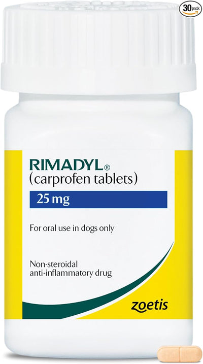 Rimadyl (carprofen) for Dogs, 25 mg, 30 Caplets