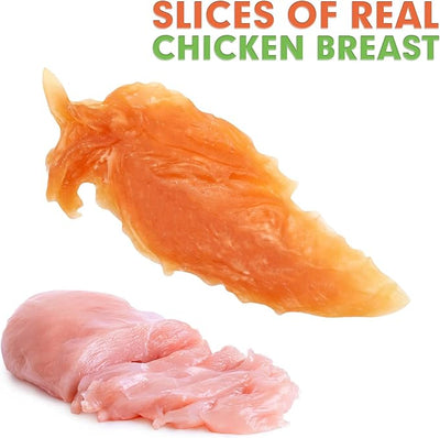 MON2SUN Chicken Jerky 14.11 oz for Small Medium and Large Dogs & 3 Inch Triple Flavor Chicken Wrapped Duck and Beef Rolls 10 Count for Small Dogs