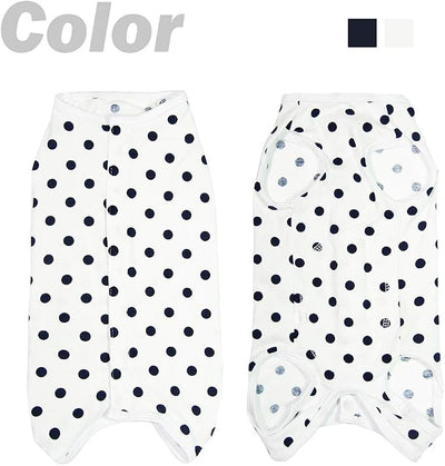 Dog’s Recovery Suit Post Surgery Shirt for Puppy, Wound Protective Clothes for Little Animals(White spot-XL)