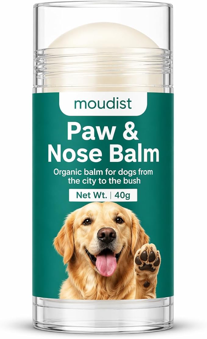 Dog Paw Balm Stick for Dogs & Cats – Lick-Safe Paw & Nose Balm for Dry Cracked Paws – Paw Protector for Hot Pavement & Winter Walks – No-Mess Moisturizing Formula (40g)