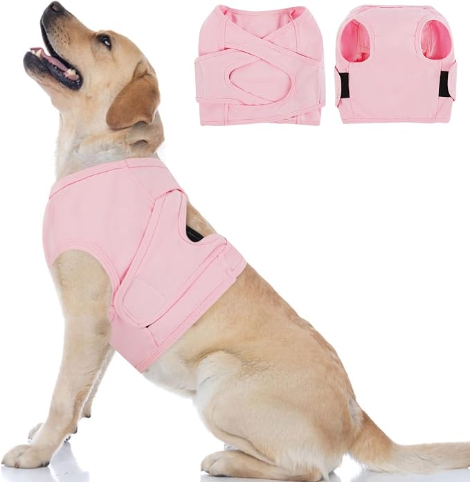 BRKURLEG Chest Recovery Suit for Dogs, Dog Chest Wound Cover, Breathable & Soft Pet Surgery Recovery Suit, Anti-Licking Wound Vest, Not for Spay/Neuter Surgeries, Pet Cone Alternative, Pink XXXL