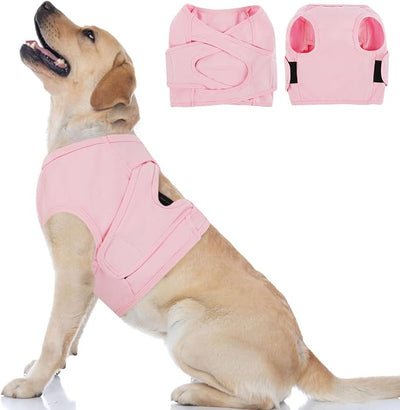 BRKURLEG Chest Recovery Suit for Dogs, Dog Chest Wound Cover, Breathable & Soft Pet Surgery Recovery Suit, Anti-Licking Wound Vest, Not for Spay/Neuter Surgeries, Pet Cone Alternative, Pink XL