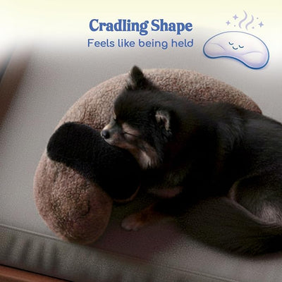 Race&Herd CuddleBun Heartbeat Puppy Toy Sleep Aid - Heartbeat Dog Toy, Dog Heartbeat Toy for Puppy Must Haves for Separation Pet Anxiety Relief Puppy Calming Aid, Dog Toys Behavioral Training (Cocoa)