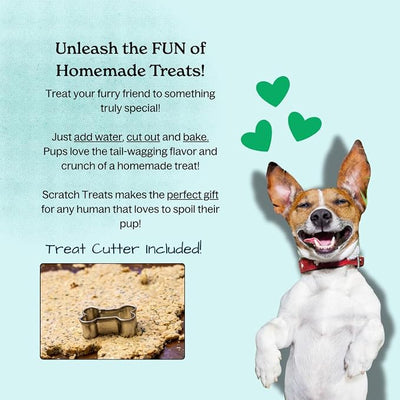 Bake-at-Home Vegan Dog Treat Kit - Vegan Cheeze Recipe - Great Gift for Dog Birthday - Makes 80 Homemade Cookies - All Natural, Made in USA