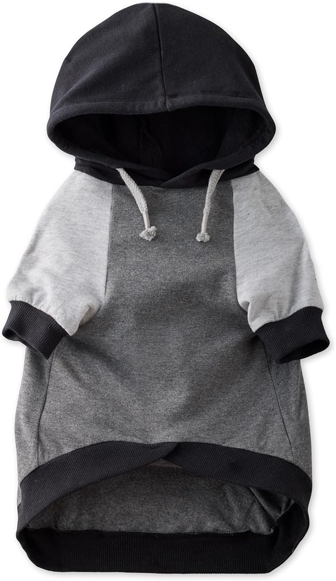 Pet Passion Rocky – The Original Lightweight Hooded Tee 100% Organic Cotton Dog Hoodie Pet Coat Sweater for All Sized Dogs, Original Black Color Block, Large (40-60 lbs)