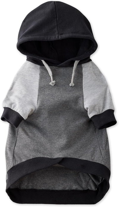 Pet Passion Rocky – The Original Lightweight Hooded Tee 100% Organic Cotton Dog Hoodie Pet Coat Sweater for All Sized Dogs, Black Color Block, Medium (20-45 lbs)