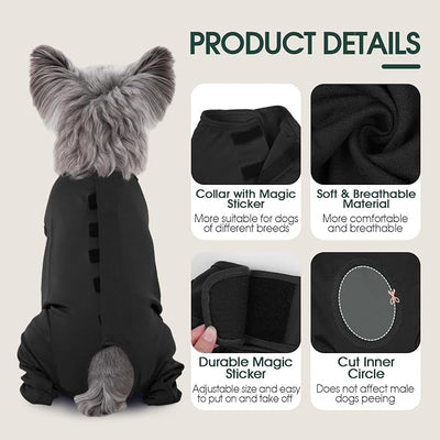 Kuoser Dog Surgery Suit for Back Legs, Dog Rear Leg Sleeve to Stop Licking, Female Spay Recovery Suit for Dogs After Surgery, Pet Puppy Surgical Pants Onesie for Abdomen Wounds Skin Disease