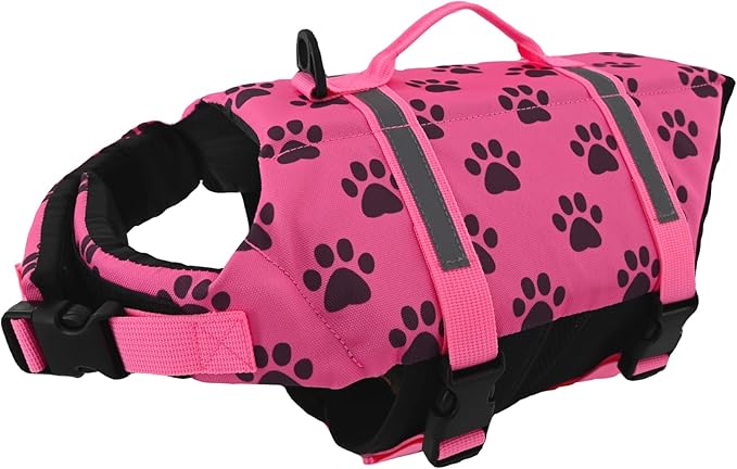 Doglay Dog Life Jacket, Dog Life Vest for Swimming Boating, Adjustable Puppy Life Jacket with Reflective Stripes, Superior Buoyancy Pet Swimming Vest for Small Medium and Large Dogs