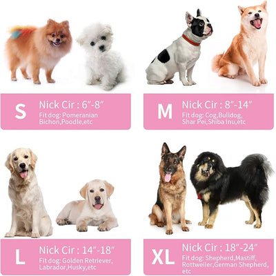 MCHY Inflatable Dog Cone,Adjustable Recovery Collar for Dogs After Surgery,Prevent from Biting & Scratching,Not Block Vision (Pink, M-Neck 10''- 14'')