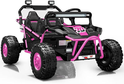First Ride On 36V Kids Ride On UTV, 2-Seater 500W Electric Car for Kids 6+, 6–9 MPH Speed, 14" EVA Wheels, Metal Frame, Bluetooth Music, Rear Metal Suspension Off-Road Vehicle (Pink)