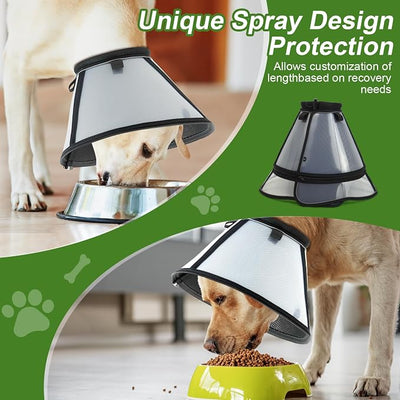 Cone for Dogs – Soft Elizabethan Collar for Large, Medium & Small Dogs | Post-Surgery Recovery, Anti-Licking, Adjustable & Lightweight Dog Cone Alternative (Black,XL)