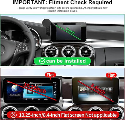 Car Phone Holder for Mercedes-Benz 2016-2019 GLC & 2015-2018 C-Class, 7-Inch Center Screen – Precision Fit, Strong Magnet, OEM-Style, No View Obstruction Phone Mount Compatible with MagSafe