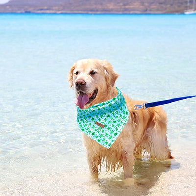 Lionheart glory Dog Bandana 1 Pack Washable Soft Blue Dog Scarf, Summer Bandana Square Adjustable Dog Bandanas for Small Medium Large Dogs