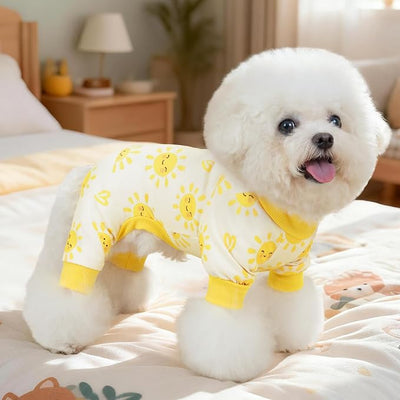 XPUDAC 4 Pack Small Dog Pajamas, Soft Comfy Dog Onesie Pjs, Cute Puppy Clothes Lightweight Pet Outfit Stretchy Pet Clothes for Boy Girl, 2XL