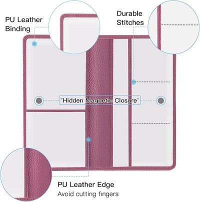 Valardoh Premium Car Registration and Insurance Card Holder, Car Document Holder for Cards, Driver License & other Essential Documents (Purple)