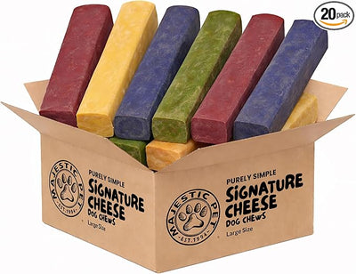 Majestic Pet Himalayan All-Natural Cheese Dog Chews - Long Lasting Dental Chew for Dogs - Healthy Pet Treats with Beneficial Ingredients (Variety Pack, Large, 20 Pack)