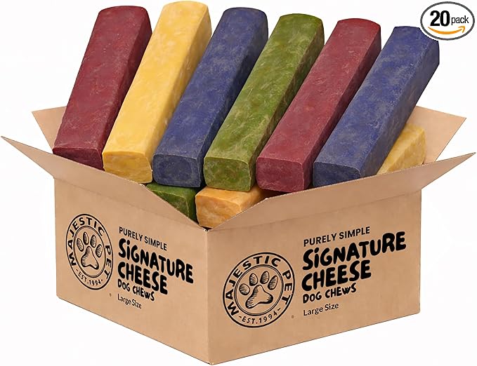 Majestic Pet Himalayan All-Natural Cheese Dog Chews - Long Lasting Dental Chew for Dogs - Healthy Pet Treats with Beneficial Ingredients (Variety Pack, Large, 20 Pack)