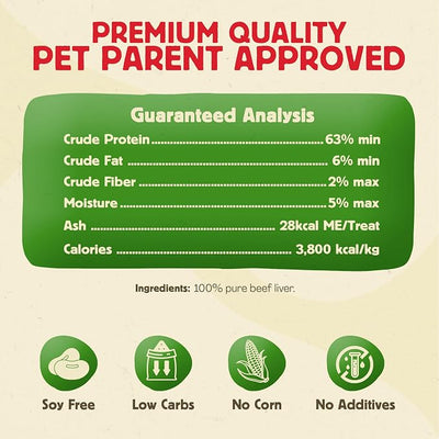 Chewmasters 100% Pure Beef Liver Bites - Freeze Dried Dog Treats, All Natural High Protein Training Treats, Grain Free, No Additives, Real Meat Flavor for All Life Stages, Made in USA - 17.6oz
