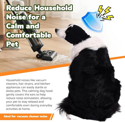 Dog & Cat Calming Band Cat Anxiety Relief Cover,Double Layer Thickened Pet Ears Elastic Neck Band Noise Cancelling Ear Muffs for Anxiety Relief/Noise Protection,Grooming,Thunder,Fireworks