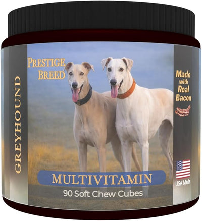 Greyhound Multivitamins, 90 Count, Made in the USA with Real Bacon.