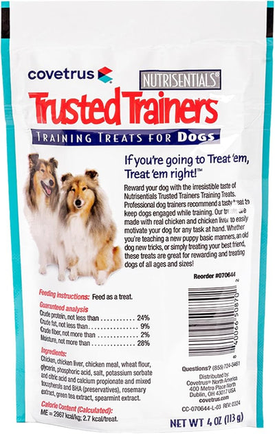 Covetrus NutriSentials Trusted Trainers Soft Dog Training Treats, Real Chicken & Chicken Liver Rewards for Puppies and Adult Dogs, Low Calorie Training Treats, Made in USA, 10 Pack (4 oz Each)