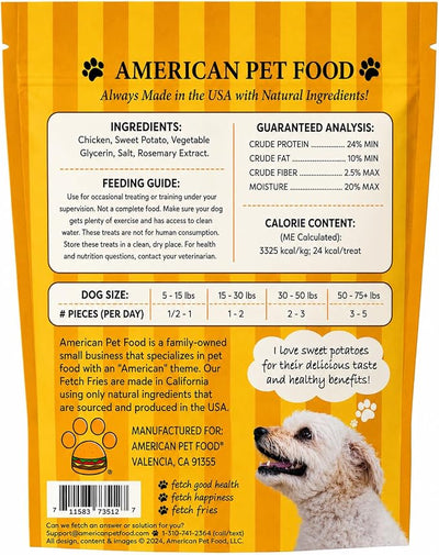 Chicken and Sweet Potato Dog Treats, Soft Chicken Jerky for Small and Large Breeds, Naturally Healthy, Made in The USA (5 oz)