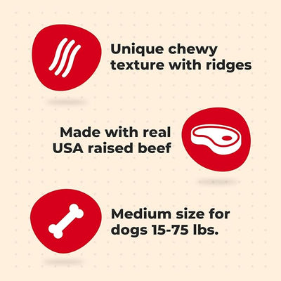 Milk-Bone Comfort Chews, Dog Treats with Unique Chewy Texture and Real Beef, 9 Chews (Pack of 4)